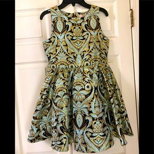 Gold and blue girls dress